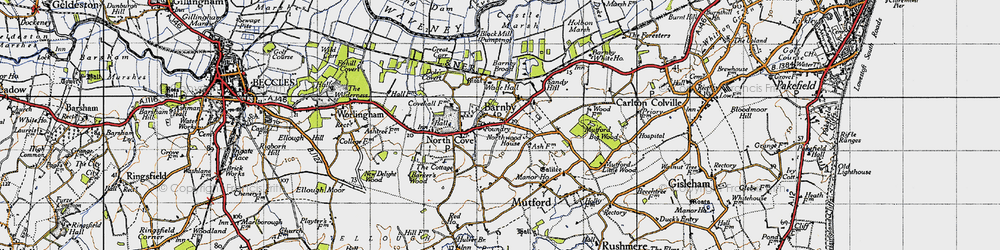 Old map of Barnby Broad in 1946