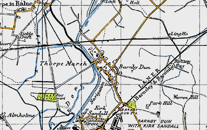 Old map of Barnby Dun in 1947