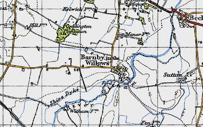 Old map of Barnby in the Willows in 1946