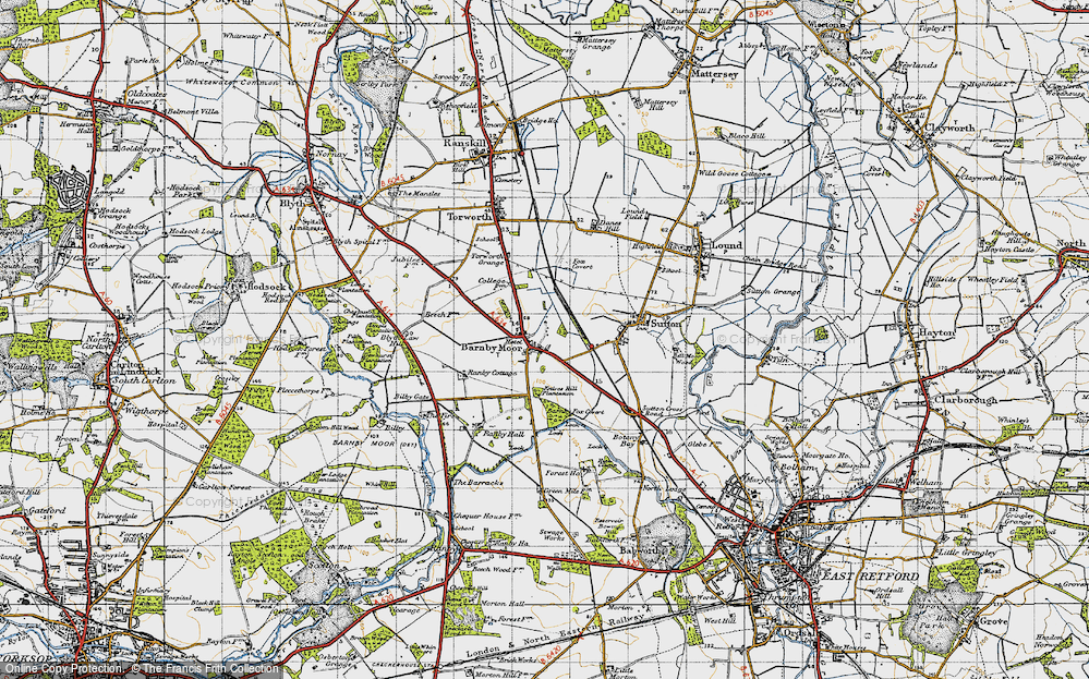 Old Map of Barnby Moor, 1947 in 1947