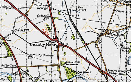Old map of Barnby Moor in 1947