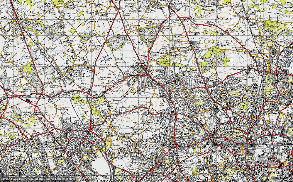 Old Map of Barnet, 1946 in 1946
