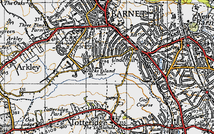 Old map of Barnet in 1946