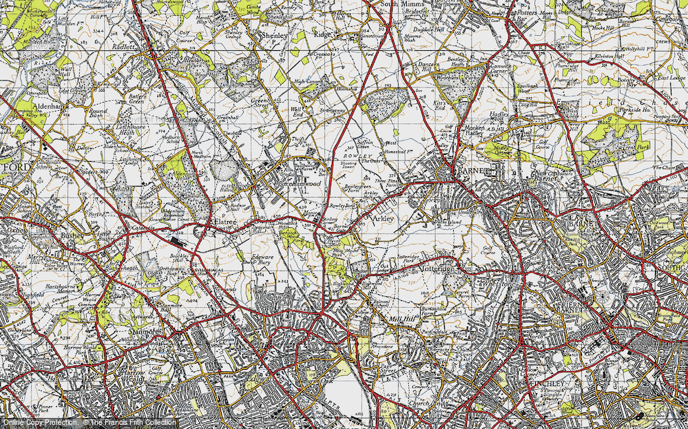 Old Map of Barnet Gate, 1946 in 1946