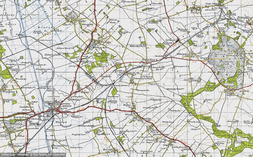 Old Map of Historic Map covering Coskills in 1947