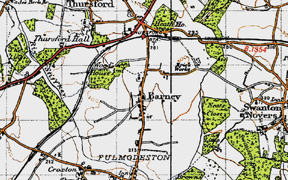 Old map of Barney in 1946