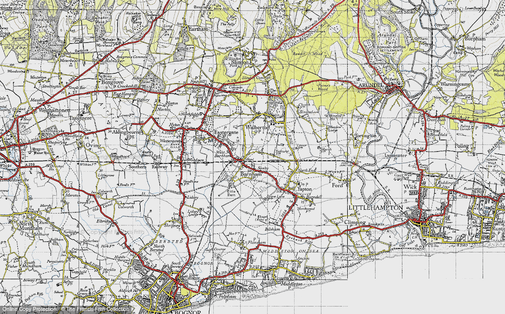 Old Map of Barnham, 1945 in 1945
