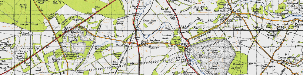 Old map of Aughton Spinney in 1946