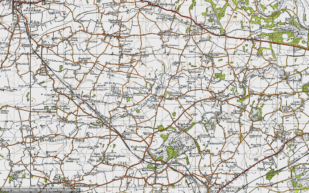 Old Map of Barnham Broom, 1946 in 1946