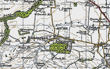 Old map of Barningham in 1947