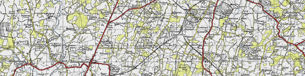 Old map of Barns Green in 1940