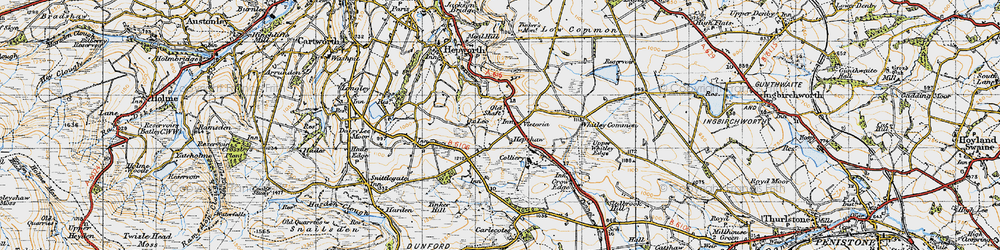 Old map of Barnside in 1947