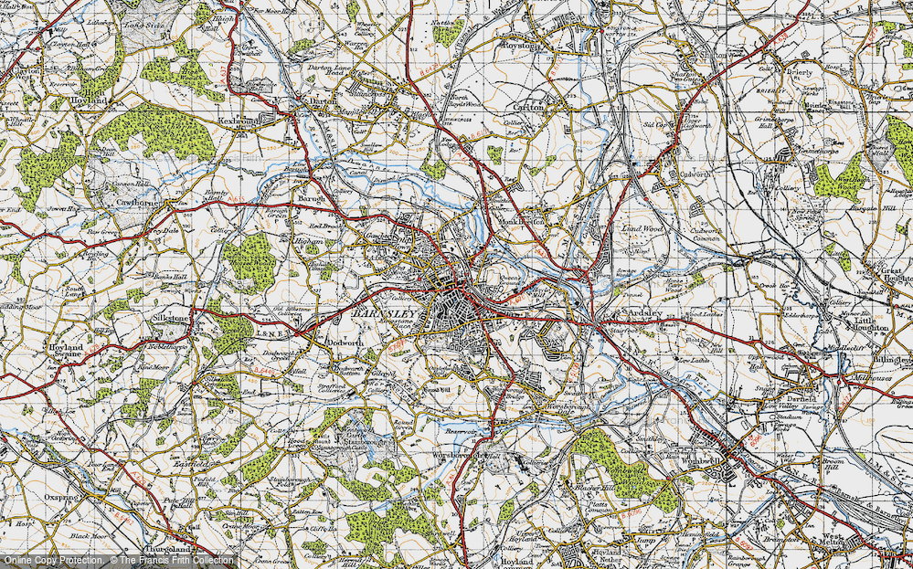 Barnsley Yorkshire 1938 Map 69 