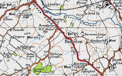 Old map of Barnston in 1946
