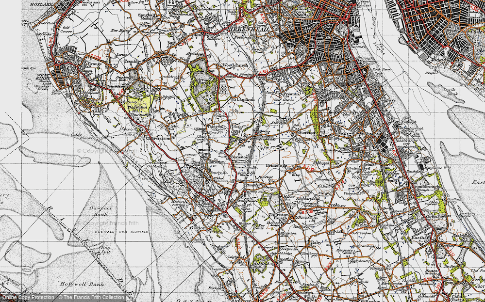 Old Map of Barnston, 1947 in 1947