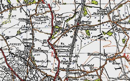Old map of Barnston in 1947