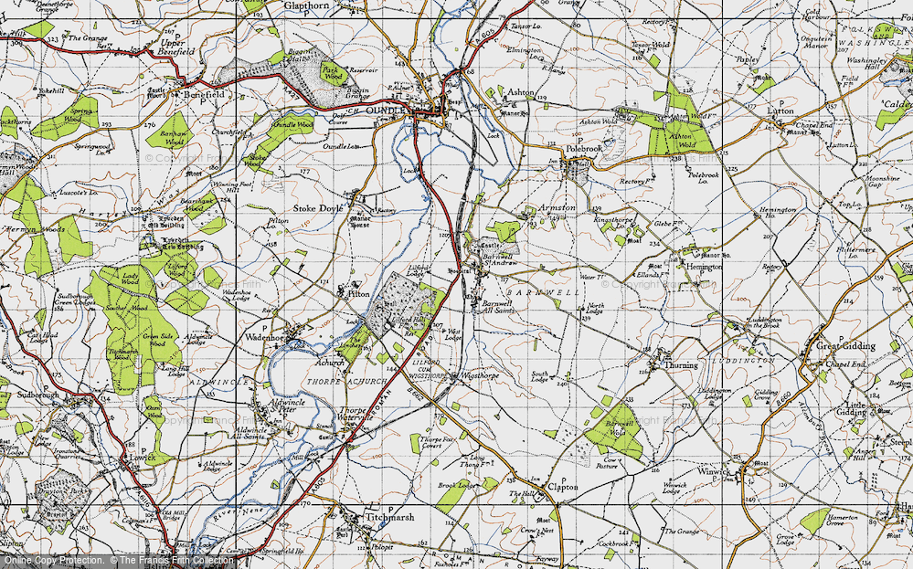 Old Map of Barnwell, 1946 in 1946