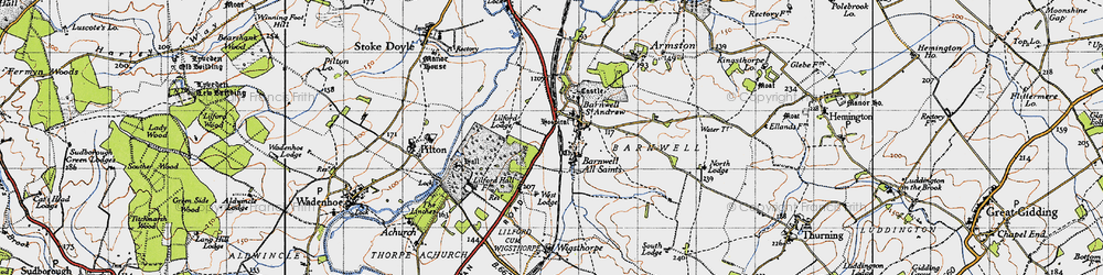 Old map of Barnwell in 1946
