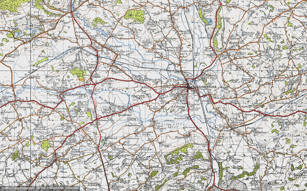 Old Map of Historic Map covering Newtown in 1947