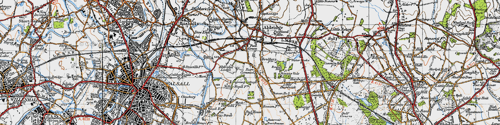 Old map of Barr Common in 1946