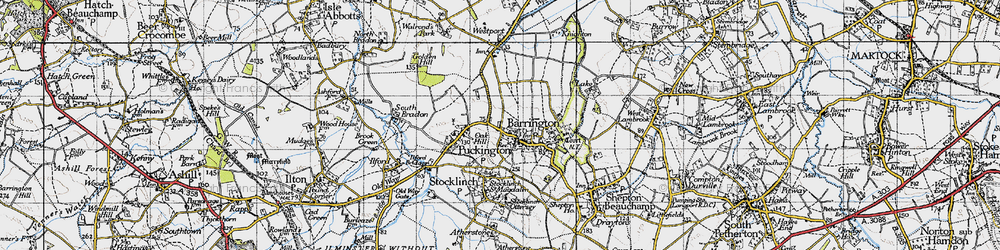 Old map of Barrington in 1945