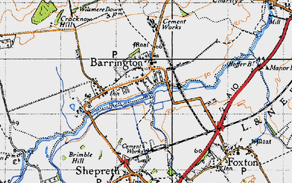 Old map of Barrington in 1946