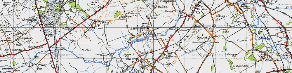 Old map of Barrington in 1946