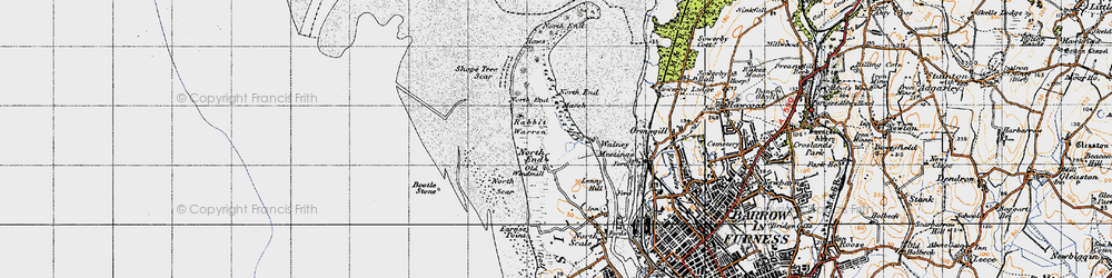 Old map of Bootle Stone in 1947
