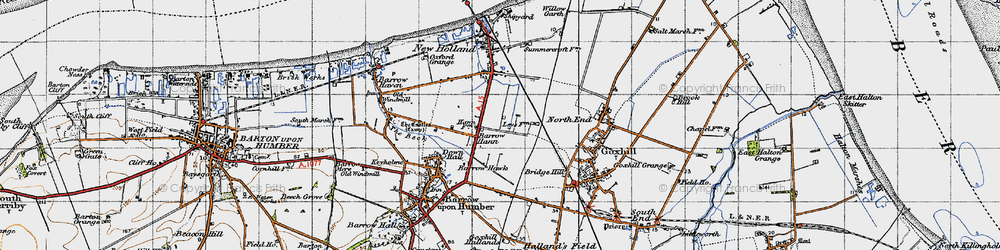 Old map of Barrow Hann in 1947