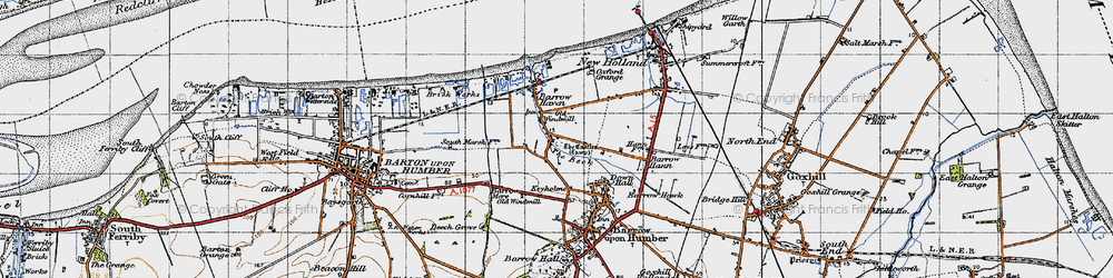Old map of Barrow Mere in 1947