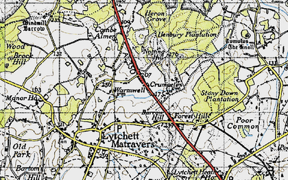 Old map of Lytchett Heath in 1940