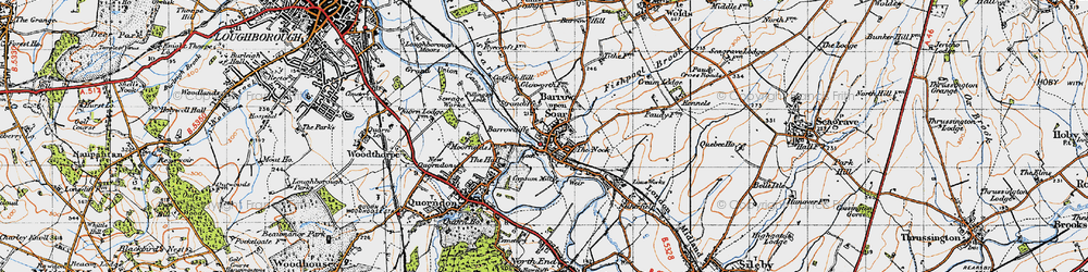 Old map of Barrow upon Soar in 1946