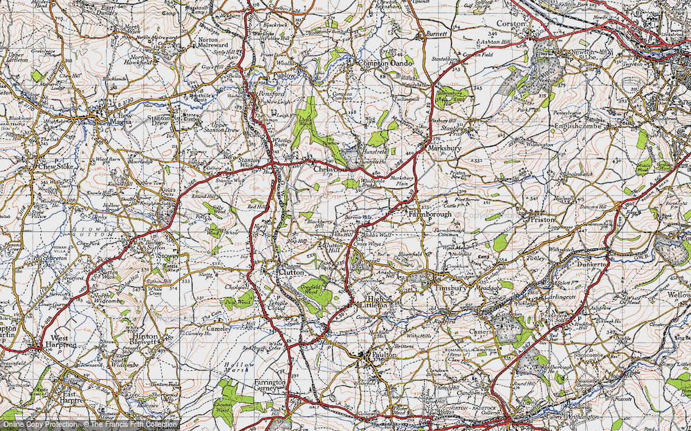 Old Map of Historic Map covering Whidcombe Brake in 1946