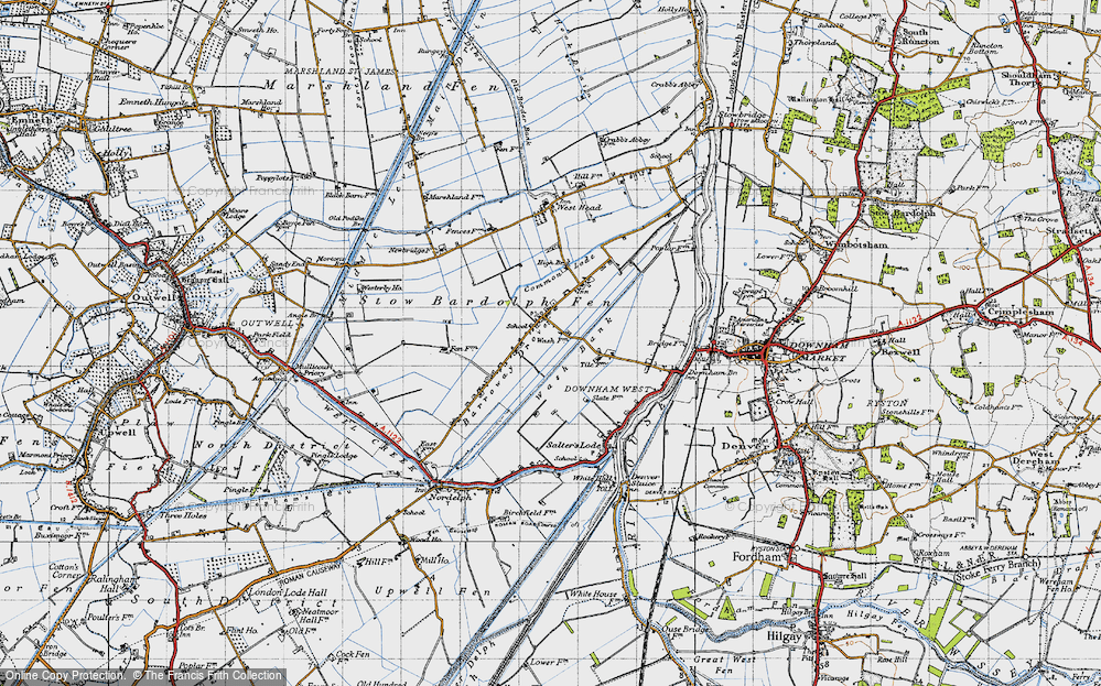 Old Map of Barroway Drove, 1946 in 1946