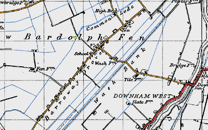 Old map of Barroway Drove in 1946
