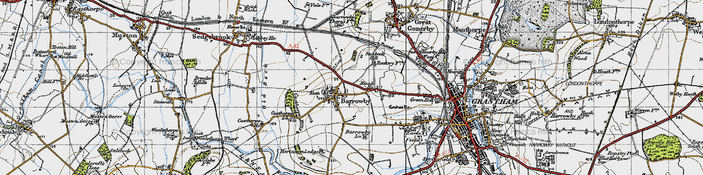 Old map of Barrowby in 1946