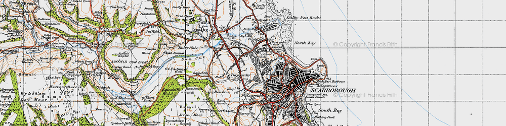 Old map of Barrowcliff in 1947