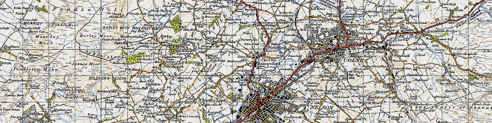 Old map of Barrowford in 1947