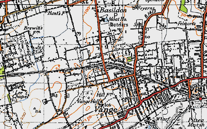 Old map of Barstable in 1945