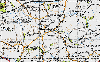 Old map of Barthomley in 1946