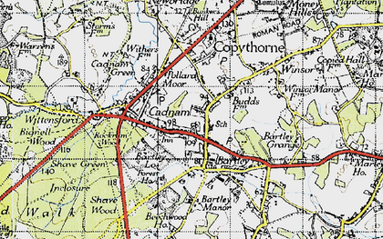 Old map of Bartley Manor in 1940
