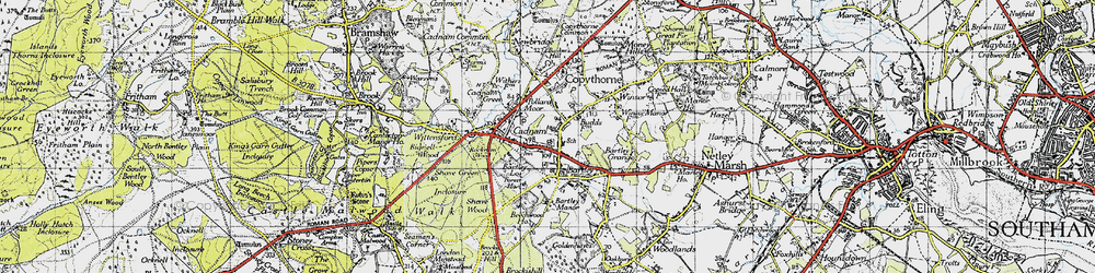 Old map of Bartley in 1940