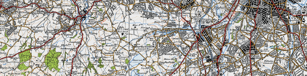 Old map of Bartley Green in 1947