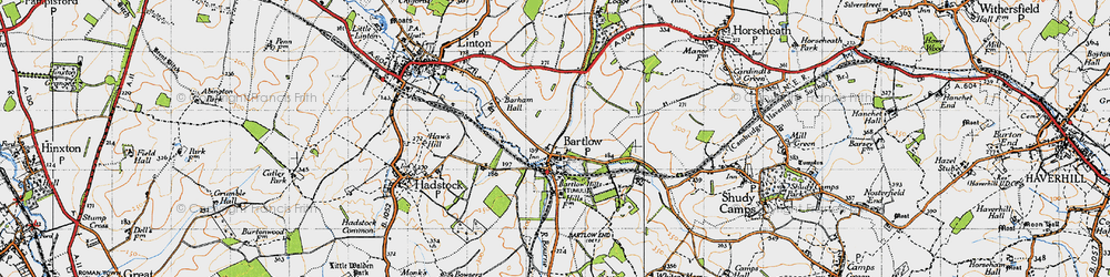 Old map of Bartlow in 1946