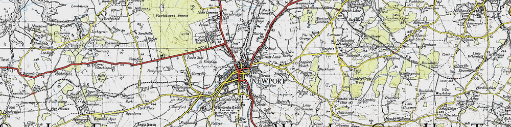 Old map of Barton in 1945
