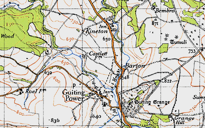 Old map of Barton in 1946