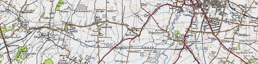 Old map of Tit Brook in 1946