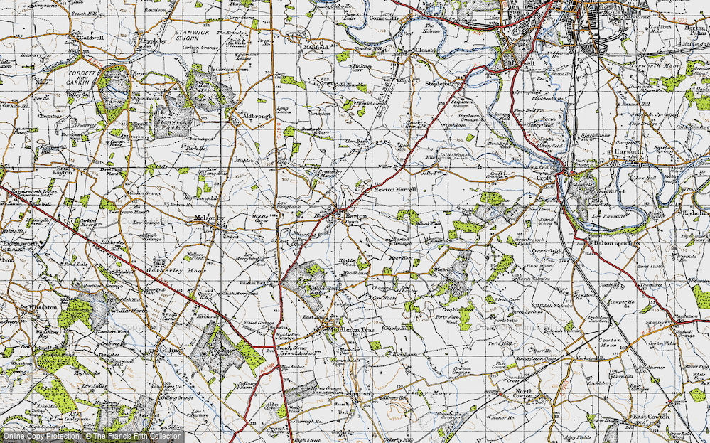Old Map of Historic Map covering Barton Grange in 1947