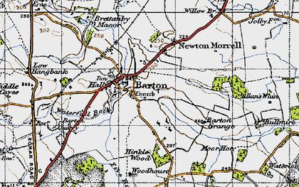 Old map of Barton in 1947