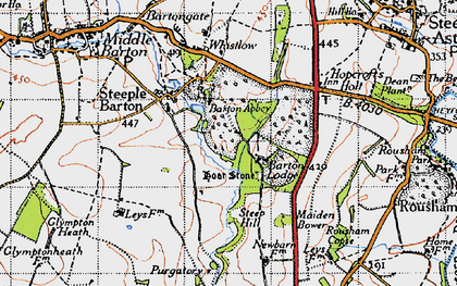 Old map of Barton Abbey in 1946